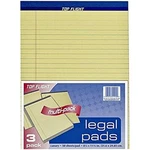 Top Flight Legal Pad, 8.5 X 11.75 Inches, 0.375 Rule, Canary, 50 Sheets Per. Fixed Price $14.99.