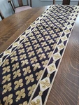 Jacquard Woven Queen Bed Runner And Pillow - Fleur De Lis. Fixed Price $65.00.