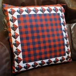 18" Red & Gray Buffalo Check Accent Throw Pillow Virah Bella-decorative, Square. Fixed Price $10.50.
