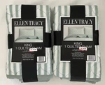 Ellen Tracy Set Of King Quilted Pillow Shams 20 X 36" Ea. Striped New W/tag. Fixed Price $16.41.