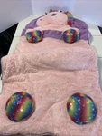 Hugfun Kids Animal Slumber Sleeping Bag. Pink Unicorn Plush Stars. Fixed Price $16.00.