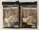 J Queen New York Stafford Mocha Euro Shams Pair 26 X Brown With Tan Stripes. Fixed Price $13.00.