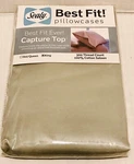 2-PACK Sealy Best Fit Pillowcase King Solid Sage Green 300TC 100% Cotton Sateen. Fixed Price $24.95.