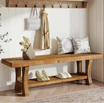 55-INCH Solid Wood Entryway Bench, Indoor End Of Bed With Storage Shelf. Fixed Price $139.99.