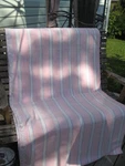 #3 Vtg Handmade Rag Woven Catalogne Blanket Throws Jersey Cotton Tread 73" X 81". Fixed Price $79.99.