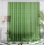 Green Waterproof Plastic Shower Curtain For Bathroom, Modern Solid Design. Fixed Price $16.99.