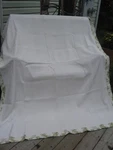 #A7 Vtg Handmade Rag Woven Blanket Throws Catalogne Cotton 64"IN X 77". Fixed Price $144.99.