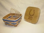 Vintage 2009 Longaberger Indianapolis Colts Small Berry Basket With Lid Nfl. Fixed Price $30.00.
