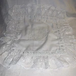 Peacock Alley Throw Pillow Cover White Eyelet Trim Boudoir 10X10 Dainty. Fixed Price $14.00.