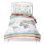 Twin Size Bedding Duvet Cover World Map Design 2 Piece Set Unisex, Soft Brush.... Fixed Price $49.85.
