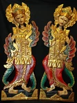 Balinese Peacock Dancers Relief Panel Hand Carved Wood Wall Art Set Of 2. Fixed Price $170.64.