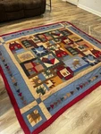 Vtg Pem Patchwork Quilt Americana Cabin Country Cottage 2 Shams King Sz. Fixed Price $196.84.