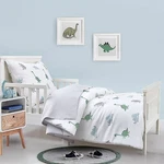 Hello Spud Dinosaur Toddler 4 Piece Bedding Set New Organic Cotton Msrp $120. Fixed Price $66.55.