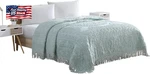 Beatrice Home Fashions Medallion Chenille Bedspread, Queen, Blue. Fixed Price $81.57.