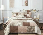 Dada Bedding Floral Cottage Patchwork Tan Pink Beige Cotton Quilt Bedspread Set. Fixed Price $33.24.