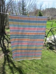 #92 Woven Catalogne Blanket Hand Made Cotton Material New 53" In X 89". Fixed Price $195.00.