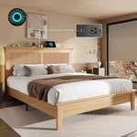 Wood Queen Bed Solid With Tall Headboard American Vintage Design. Fixed Price $427.20.