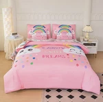Rainbow Bedding Set With Cloud Printed Girls Toddler Comforter. Fixed Price $39.90.