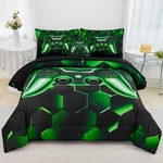 Gaming Comforter Set Queen Size 6PCS Teen Boy Video Game Bed Bag C.... Fixed Price $66.07.