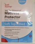 Just Home, Soft Top Waterproof Mattress Protector, Queen Size.. Fixed Price $20.99.