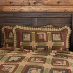 Rustic King Sham Green Patchwork Tea Cabin Cotton Hand Bedroom Decor Vhc Brands. Fixed Price $49.95.