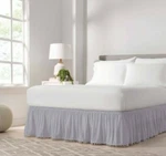 Gray Wrap Around Pom Bed Skirt (twin/full) (75" X 39") - Easyfit. Fixed Price $29.99.