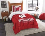 Wisconsin Badgers College Twin Bedding Set 2-PIECE Comforter & Pillow Sham New. Fixed Price $46.00.