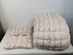 Bungalow Studio Bedding Co Blanket & Pillow Case Set Blush Pink 84"X48". Fixed Price $54.99.