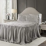 Lush Decor Ravello Pintuck Ruffle Skirt Bedspread Vintage Chic Farmhouse Style. Fixed Price $114.90.