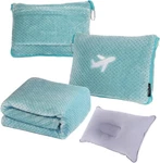 In 1 Travel Blanket Pillow Set - 350 Gsm Thick Airplane Compact. Fixed Price $23.99.