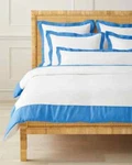 New Serena & Lily 4 Pc Set Salento Linen K/ck Duvet 3 Euro Shams Capri Blue. Fixed Price $329.00.