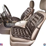 Chic Black Leather Car Seat Cushion With Elastic Straps Driving Comfort. Fixed Price $66.90.