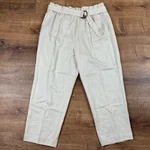 Ann Taylor Women High Rise Linen Blend Belted Tan/white Stripe Pants Sz Xl Nwt. Fixed Price $12.00.