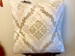 Sky Diamond Shag Decorative Pillow - Tan Pink White 20 X Inches. Fixed Price $15.99.