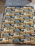Horse Throw/blanket Reversible One Side Is Cotton Other Fleece 42 X 49. Fixed Price $40.00.