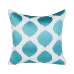 New Iosis Yves Delorme Cushion Pillow Cove Lagon Blue White Graphics Embroidery. Fixed Price $109.99.