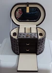 Wolf Design Brown Gray Jewelry Box Travel Case With Mirror. Fixed Price $39.99.