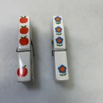 Vtg Crowning Touch Porcelain Hand Painted Clip Made Japan Flower Apple Set 2. Fixed Price $23.18.