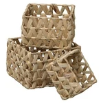 Set Of 3 Water Hyacinth Baskets With Handles - Natural Braided Design. Fixed Price $59.99.
