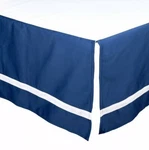 The Peanut Shell Nautical Dust Ruffle/crib Skirt Navy & White Trim. Fixed Price $10.00.