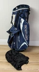 Grey 6-WAY Stand Golf Bag Blue & Silver Retief Goosen W/cover Good Cond.. Fixed Price $99.95.