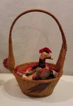 Chicken/rooster Wicker Basket Roll Wamer With Quilted Cover Vintage. Fixed Price $40.04.