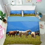 3D Horse Group A03 Animal Bed Pillowcases Quilt Duvet Cover Set Queen King Z. Fixed Price $71.68.