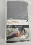 Leachco Back 'n Belly Supreme Body Pillow Cover Peaceful Grey Organic Cotton. Fixed Price $39.99.