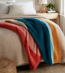 Threshold Cozy Chenille Bed Throw Blanket King 108" X 92" Colorful Stripes Nwt. Fixed Price $119.99.