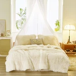 3-PIECE Plush Shaggy Comforter Set, Queen Size Luxury Faux Fur Velvet Warm Fl.... Fixed Price $45.99.
