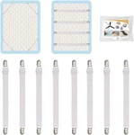 8PCS Adjustable Bed Sheet Straps Clips, Elastic Mattress White. Fixed Price $14.76.