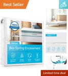 Elegant King Box Spring Cover Zippered, Waterproof Encasement For Fresh Sleep. Fixed Price $51.29.