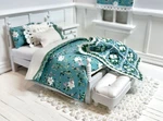 Dollhouse Miniature 1:12 Single Bedding/crochet/window Shade/rug/bench. Fixed Price $85.99.