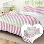 Rainbow Striped Comforter Duvet Cover Set 3PCS Colorful Queen Size Bedding. Fixed Price $51.89.